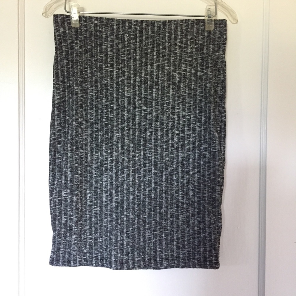 White, Gray, and Black Pencil Skirt